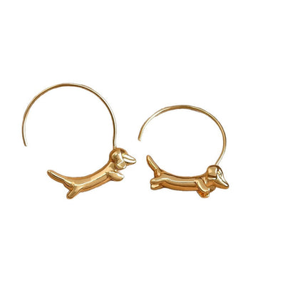 Copper Inlaid Zircon Retro Versatile Round Earrings For Women