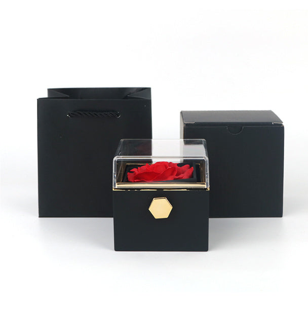Rotating Soap Flower Rose Gift Box Creative Rotating Rose Jewelry Packaging Box Valentine's Day Gift For Women