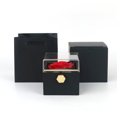Rotating Soap Flower Rose Gift Box Creative Rotating Rose Jewelry Packaging Box Valentine's Day Gift For Women