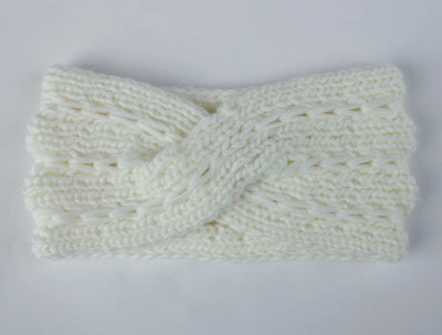 Acrylic Thick Wool Knitted Headband Diagonally Crossed Hair Accessories For Women