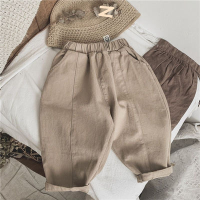 Children's Line-pressing Casual Pants Boys And Girls Baby Pants Spring And Autumn Clothing