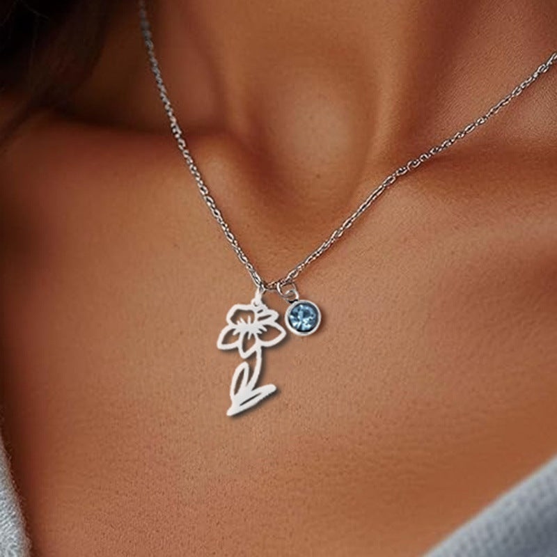 Women's Versatile December Birthday Flower Pendant Necklace