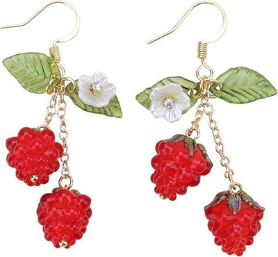 New Red Fruit Strawberry Tassel Earrings