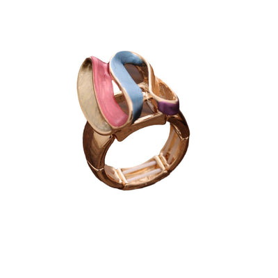 Female Simplicity Enamel Irregular Line Alloy Ring