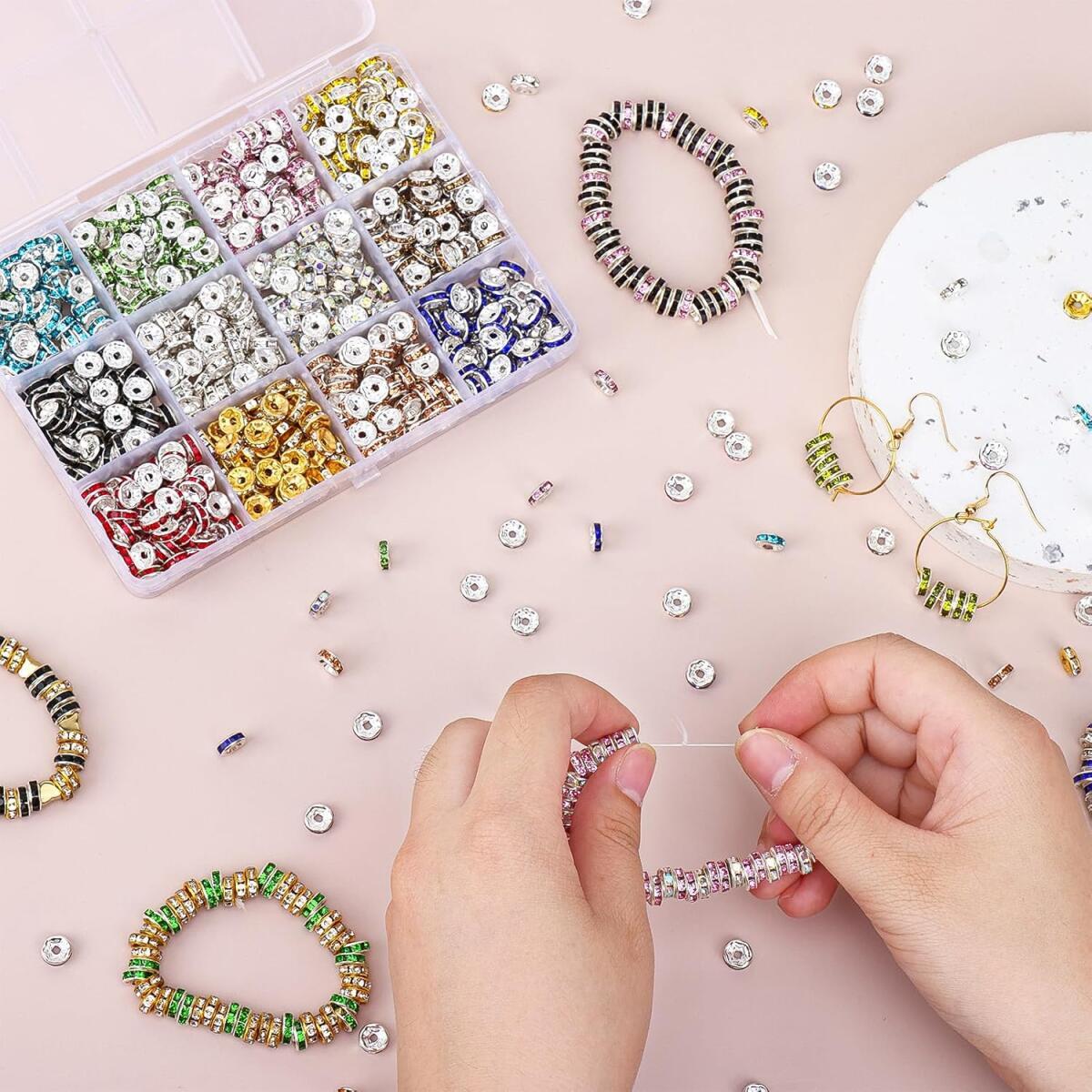 1Box 12Colors Rondelle Spacer Beads