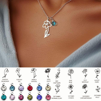 Women's Versatile December Birthday Flower Pendant Necklace