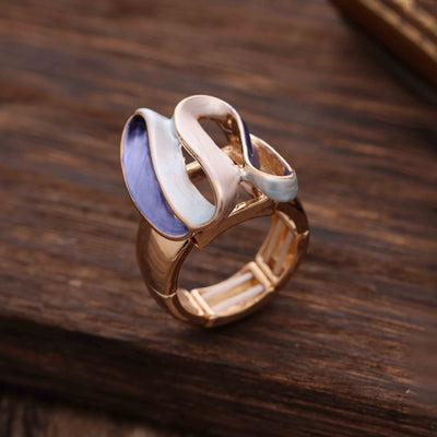 Female Simplicity Enamel Irregular Line Alloy Ring