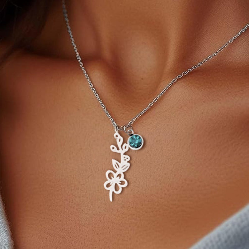 Women's Versatile December Birthday Flower Pendant Necklace