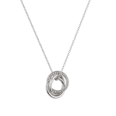 Fashionable And Versatile Seiko Micro-inlaid Interlocking Circle Necklace For Women