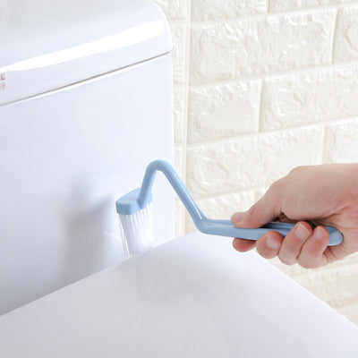 Curved Toilet Brush Gap Cleaning Tool Bathroom Accessory Long Handle Wall Mounted Toilet Soft Bristle Brush Plastic Durable