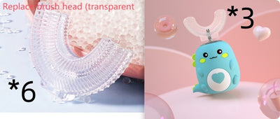 Children'S Electric Toothbrush Food Grade Silicone Oral 360 Degree Automatic Usb Charging Smart Children'S Toothbrush U-Shaped