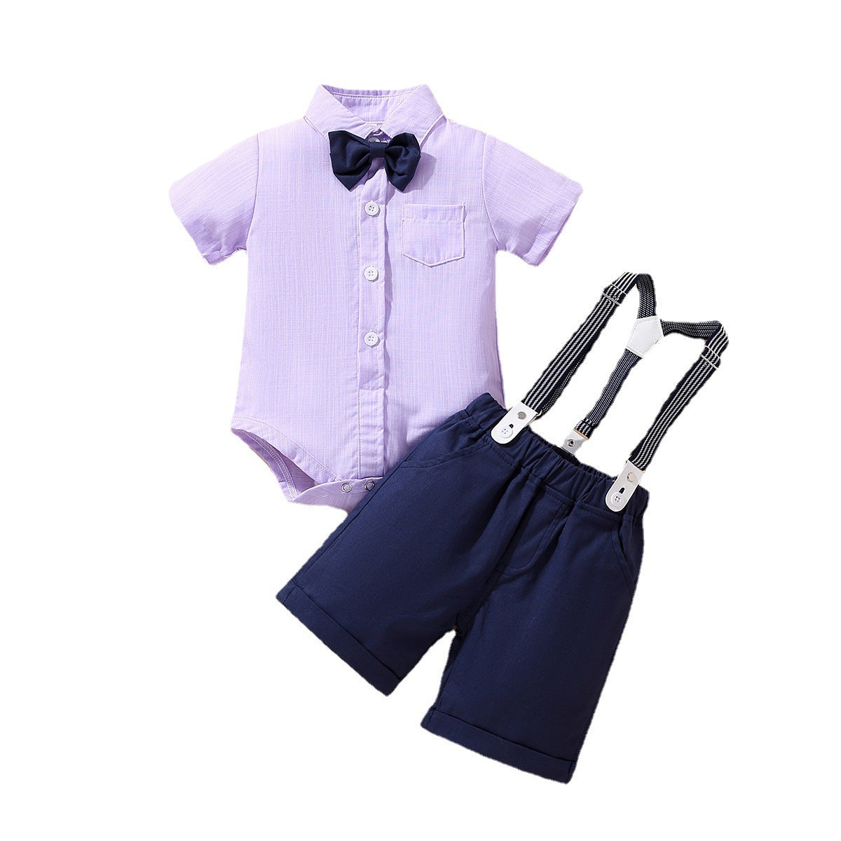 Children's Summer Clothing Short Sleeve Rompers Suspender Shorts Gentleman Suit