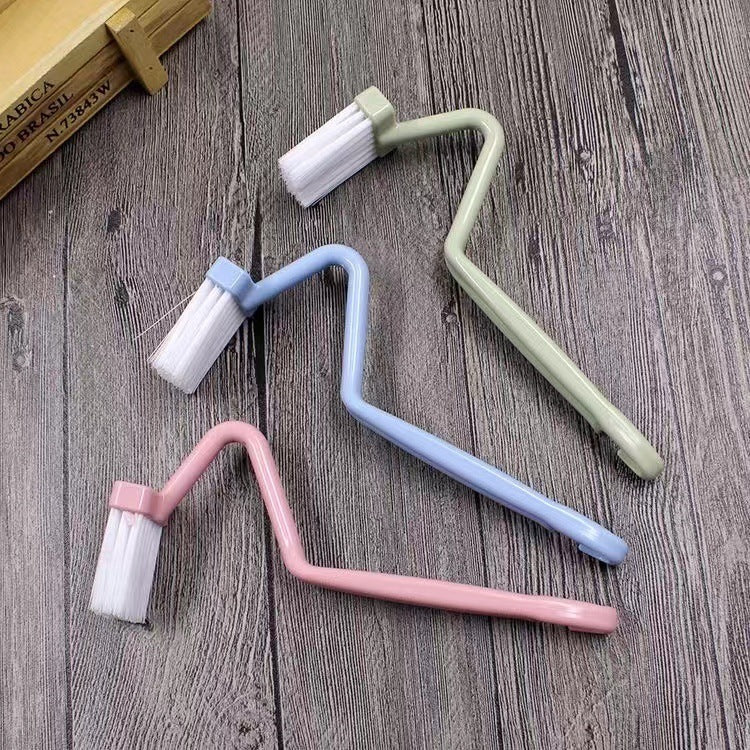 Curved Toilet Brush Gap Cleaning Tool Bathroom Accessory Long Handle Wall Mounted Toilet Soft Bristle Brush Plastic Durable