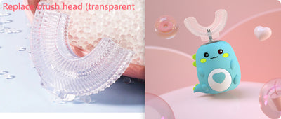Children'S Electric Toothbrush Food Grade Silicone Oral 360 Degree Automatic Usb Charging Smart Children'S Toothbrush U-Shaped
