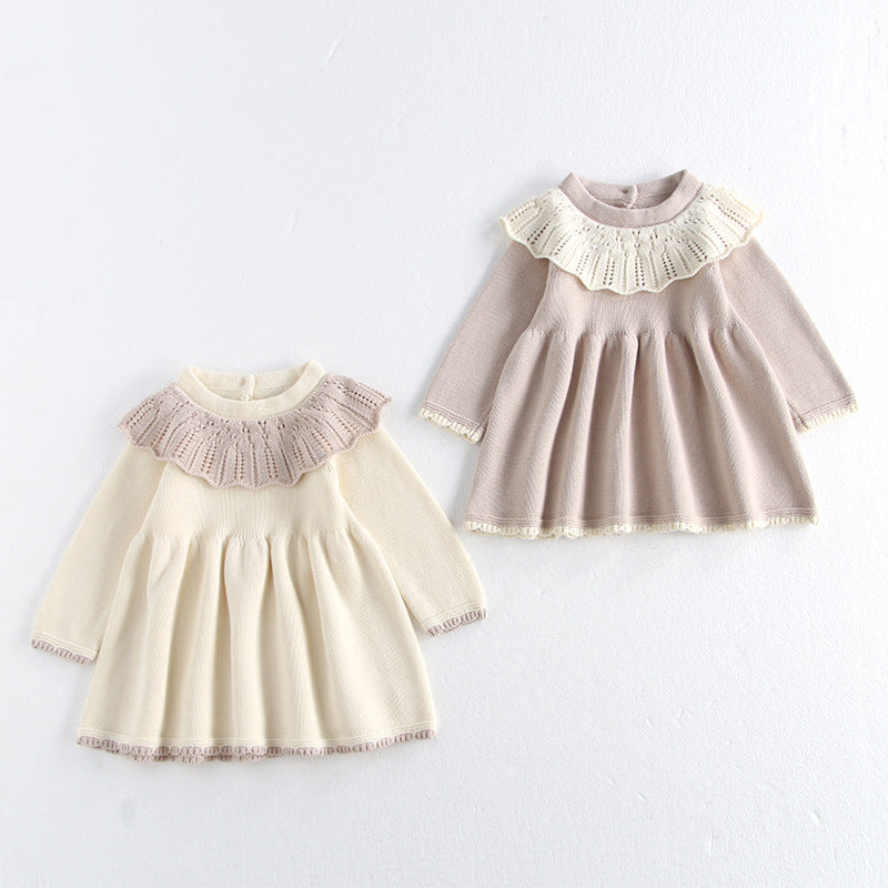 Baby Girl Autumn Clothing Dress Knitted