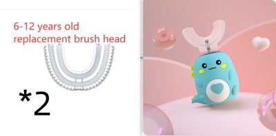 Children'S Electric Toothbrush Food Grade Silicone Oral 360 Degree Automatic Usb Charging Smart Children'S Toothbrush U-Shaped