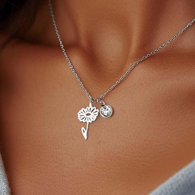 Women's Versatile December Birthday Flower Pendant Necklace