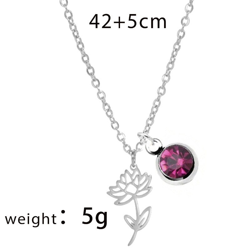 Women's Versatile December Birthday Flower Pendant Necklace