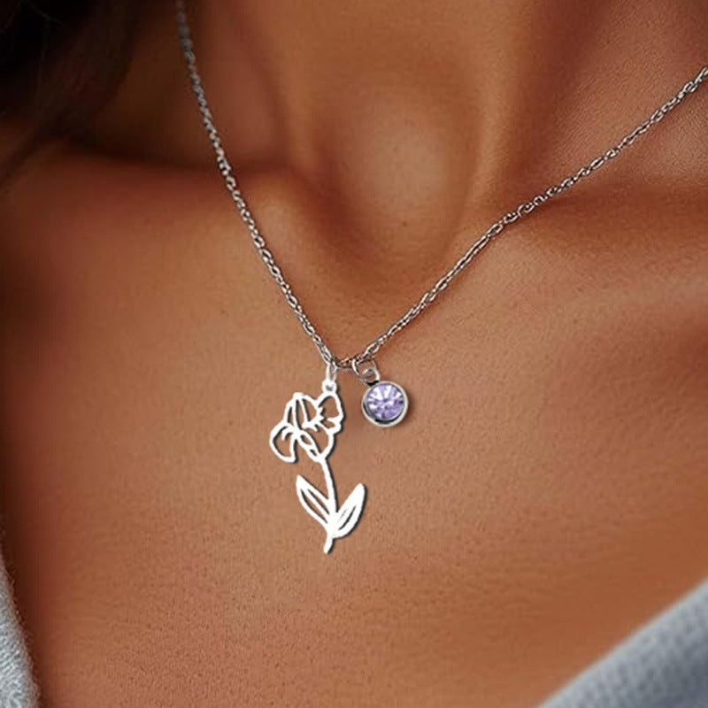 Women's Versatile December Birthday Flower Pendant Necklace