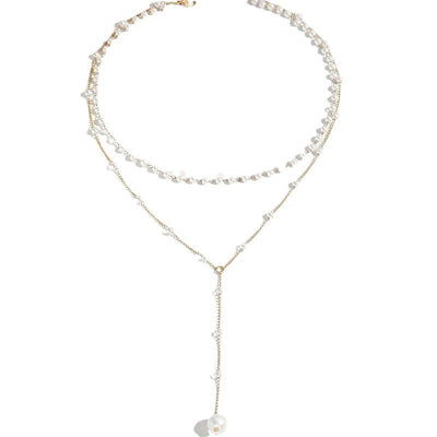Pearl Double Layer Twin Pearl Necklace