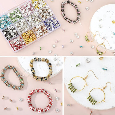 1Box 12Colors Rondelle Spacer Beads