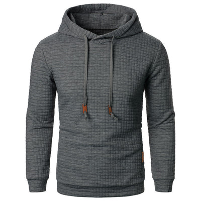 Men's Jacquard Hooded Sweater Long-sleeved Hoodie Warm Solid Sports Top